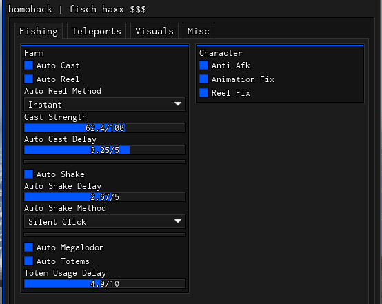 Homohack for auto fishing